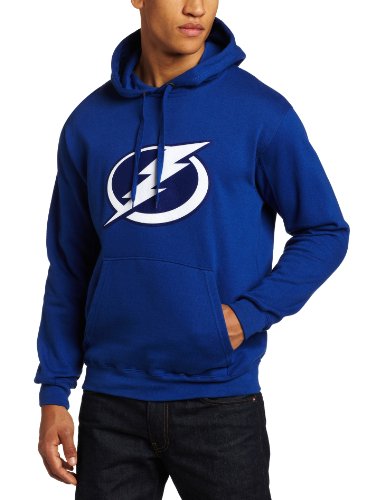 NHL Men's Tampa Bay Lightning Heat Seal Long Sleeve Hooded Fleece Pullover, Deep Royal, Large