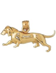 Dazzlers Solid 14 karats gold Dachsund Dog Charm Pendant Available in three colors from jewelsberry (weights: 2.3 grams only)