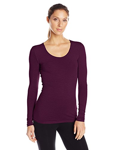 32Degrees-Womens-Heat-Scoop-Neck-Thermal-Top-Burgundy-Small