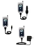 Deluxe Kit for the Motorola A728 includes a USB cable with Car and Wall Charger - Gomadic Brand w/ TipExchange Technology