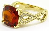Diamond and Citrine Cocktail Ring