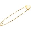 14K Gold Moveable Large Heart Shaped Safety Pin Charm