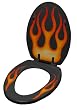 Round Toilet Seat Black With Flames
