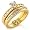 W-293 Elegant Two Piece Wedding Ring Set 18kt Gold EP Sizes Available in 5-10 Lifetime Guarantee Anniversary Engagement Band (5)