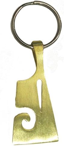 Rowing Hatchet Blade Brass Keyring with Water Swirl