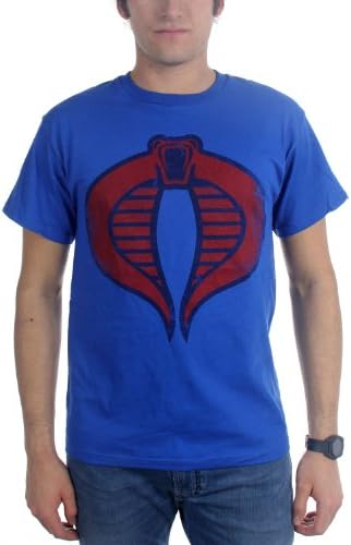 GI Joe - Mens Cobra Commander T-Shirt, Size: Small, Color: Blue