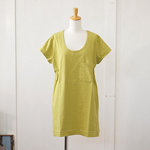 (ダナファヌル) DANA FANEUIL パッチワークポケットUネックフレンチスリーブロングTシャツ