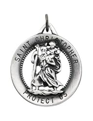 Sterling Silver Round St. Christopher Medal