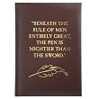 Quoted "Pen Is Mightier" Journal, Fully Embossed