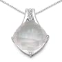 16.80 Carat Genuine Rose Quartz & White Topaz Silver Pendant