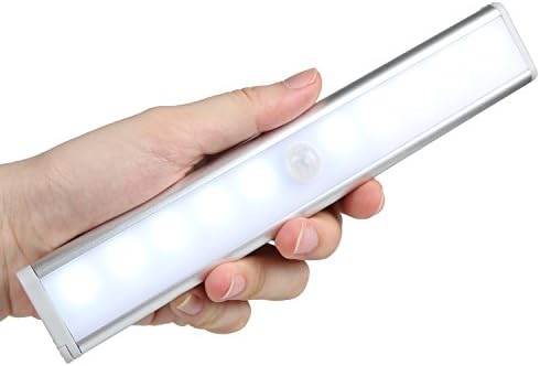 Sensing Light,Ougilay Anywhere Portable Wireless 10 LED Motion Infrared Body Sensing Lights with Magnetic Strip for Drawer Bar Hotel Attics Garages Car Sheds Storage Room (Warm White)
