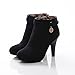 Latasa Women's Fashion Nubuck&velvet Ankle-high High-heel Boots,platform Boots, Buckles Decoration, Zips Side