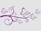 Produkt-Bild: Wandtattoo Wandaufkleber Ranke Schmetterling 30cm !!!-violett40
