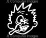 CALVIN FACE WHITE DECAL 6" X 5"