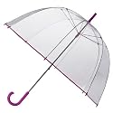 Totes Elements Clear Bubble Umbrella - Pink Trim