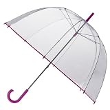 Totes Elements Clear Bubble Umbrella - Pink Trim