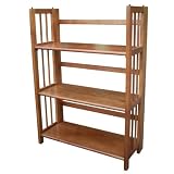 Yu Shan 3 Shelf Folding Stackable Bookcase, Honey Oak