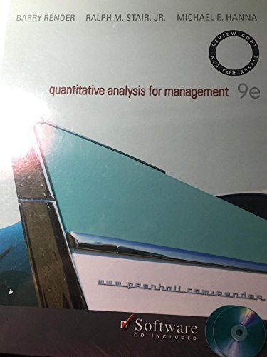 RENDER: QUANTITATIVE ANALYSIS FOR MANAGEMENT S/CD PKG