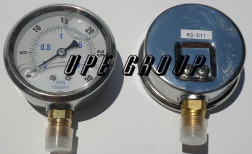 NEW STAINLESS STEEL LIQUID FILLED PRESSURE GAUGE 