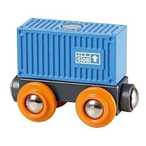 BRIO: Blue Container Wagon by 