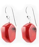 Barse Genuine Bambo Coral Nugget Earrings