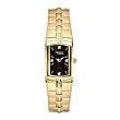 Caravelle by Bulova 44P002 Ladies Gold Tone Stainless Steel Black Dial Watch