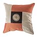 Contemporary Decorative Orange and Gold Solid Pattern with Golden Flower Design Cushion Cover