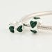 Love Hearts with Emerald Color CZ 925 Sterling Silver May Birthstone Bead for Pandora, Biagi, Chamilia, Troll and More Charm Bracelets