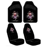 Ed Hardy Love Kills Front Floor Mats and Front Seat Cover Sets
