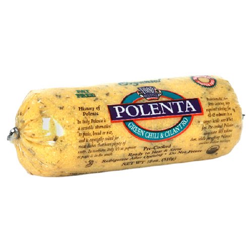 Food Merchants Organic Polenta, Green Chili and Cilantro, 18-Ounce Sleeve (Pack of 12) by Corn Grits