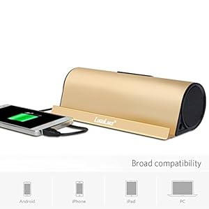 Best of LuguLake II Charge 10Watt Wireless tooth Speaker Built-in 4000mAh External Battery Pack w/Alumium Stand for Iphone 6