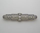 Original Art Deco Gold Diamond Filigree Pin