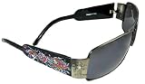 Tattoo Butterfly Skull Aviator Sunglasses Silver Frames