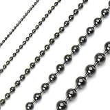 PVD Black Over 316L Stainless Steel Ball Chain Necklace