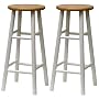 Winsome Natural & White 30" Basic Bar Stools Set of 2