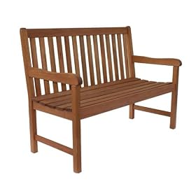 Patio park bench outdoor Milano 4 foot eucalyptus wood