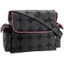 Charcoal Dot Messenger Diaper Bag in Pink