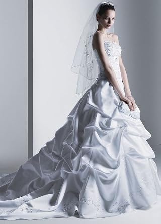 Cheap Party Dresses : David's Bridal Wedding Dress: Satin Ball Gown with Beaded Embroidery Style CT291 For Sale Online
