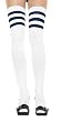 Athletic Ribbed Thigh Highs With 3 Stripes Top