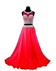 Chiffon Jeweled Crystal Beaded Keyhole Crystals Sequined  Pleated Lace  Evening Dress  With Rhinestones and Ruffles