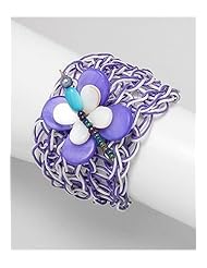 Butterfly Cotton Waxed Thread Dyed Mother of Pearl Bracelet