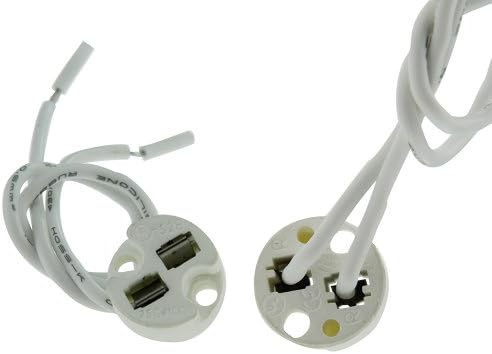 Xpeoo® 6pcs Mr16 LED Lamp Socket Light Base Halogen Socket 12v 120v 250v 2a with Wire Leads Ce, De,ul Certificate(mr16 Socket *6 Pcs)