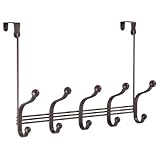 IMAGE OF InterDesign York Lyra Over Door Rack 5, Bronze