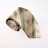 Green Stripes Woven Silk Neckie Gift Box Set dark olive green thank you gifts T8190