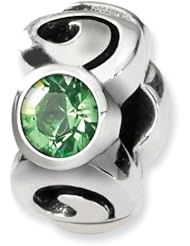 Sterling Silver August Swarovski Elements Birthstone Charm Bead Fits Pandora Chamilia Biagi Bracelet