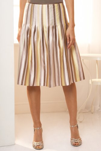 Autograph Knee Length Multi Stripe Skirt with Silk clothing