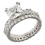 Tiffany Inspired Engagement Ring with 2 Bands