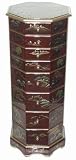 Beautiful Japanese Chinese Asian D&eacute;cor - 36" Tall Hexagon Hand Painted French Red Jewelry Chest