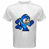 White T-Shirt of Vintage Retro Megaman (Mega Man) Running Sprite Graphic