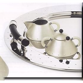 Alessi Graves Creamer and Sugar Set in Pale Gold Finish by Alessi